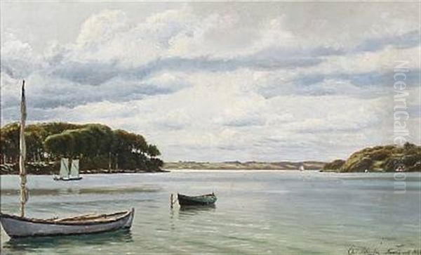 View From Faenosund, Denmark Oil Painting by Christian Vigilius Blache