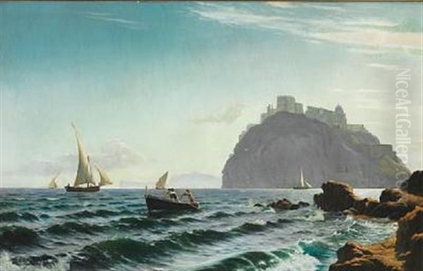 Kastellet Ved Ischia Oil Painting by Christian Vigilius Blache