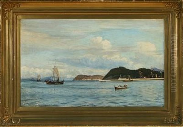 Coastal Scenery Oil Painting by Christian Vigilius Blache