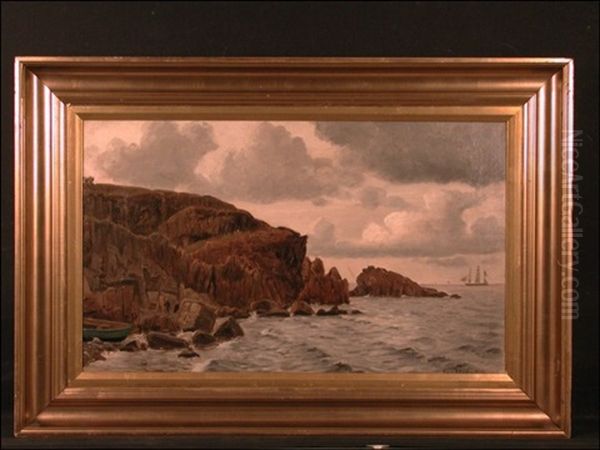 Kallioinen Rannikko - Klippig Kust Oil Painting by Christian Vigilius Blache