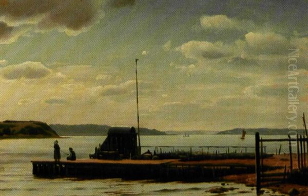 Ved Hindsgavl Med Udsigt Mod Kolding Oil Painting by Christian Vigilius Blache