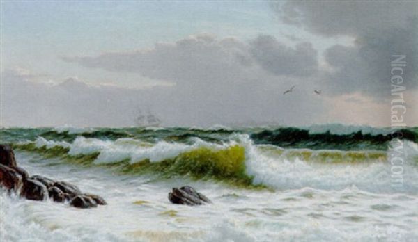 Bygevejr Ved Kullen Oil Painting by Christian Vigilius Blache