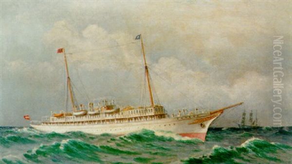 Skibsportraet Af Et Kongeskib Oil Painting by Christian Vigilius Blache