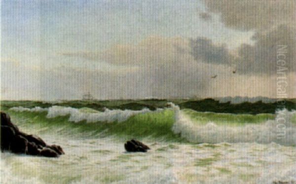 Seascape Oil Painting by Christian Vigilius Blache