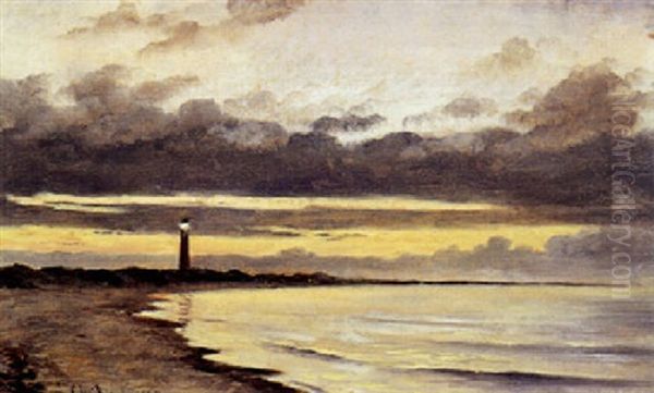 Skagen Fyr Oil Painting by Christian Vigilius Blache