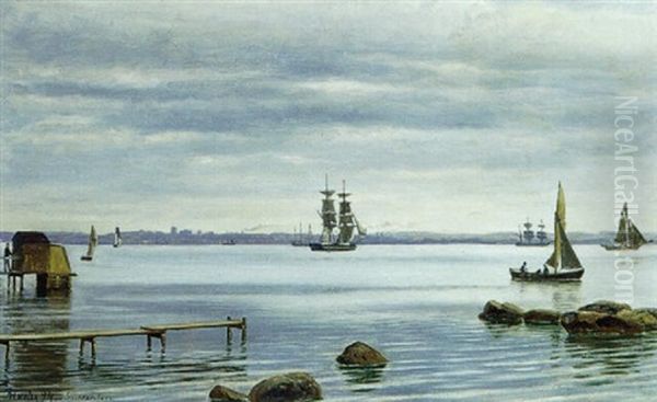Marine Udfor Snekkersten Oil Painting by Christian Vigilius Blache
