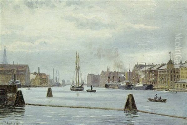 Fra Kobenhavns Havn Oil Painting by Christian Vigilius Blache