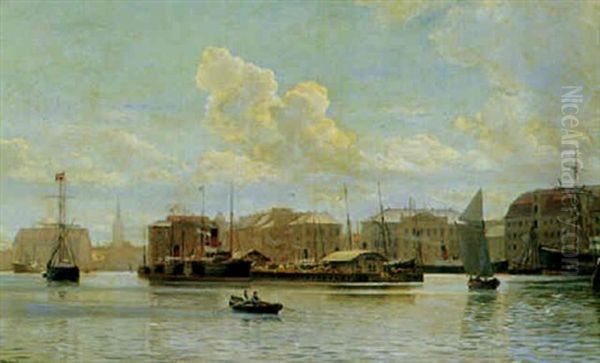 Fra Kobenhavns Havn Oil Painting by Christian Vigilius Blache