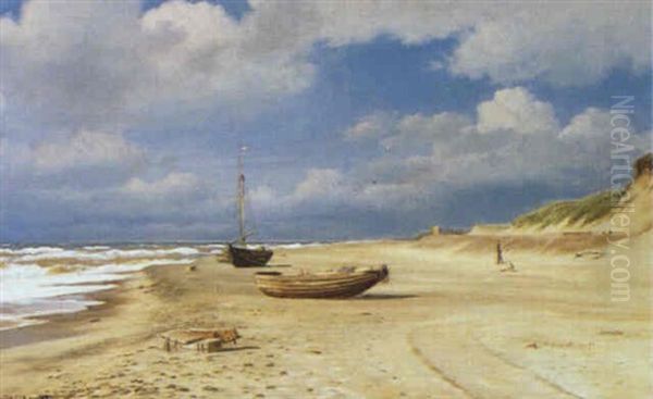 Ved Den Jyske Vestkyst Efter Storm Oil Painting by Christian Vigilius Blache