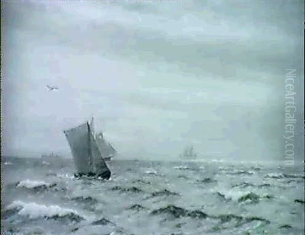 Seestuck Oil Painting by Christian Vigilius Blache