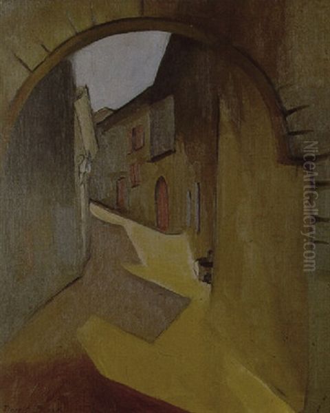 La Grand Rue, Normande Oil Painting by Dorrit Black