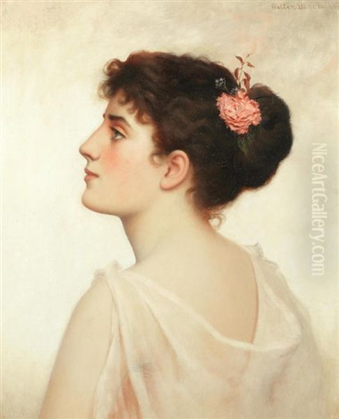 Portrait Of A Young Lady Oil Painting by Walter Blackman
