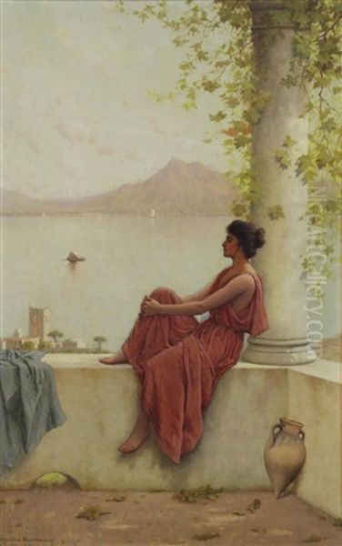 Woman On A Ledge Oil Painting by Walter Blackman