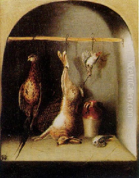 Still Life With A Hare And A Snipe Oil Painting by Benjamin Blake
