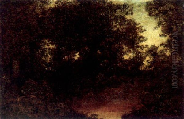 Pool In The Forest Oil Painting by Ralph Albert Blakelock