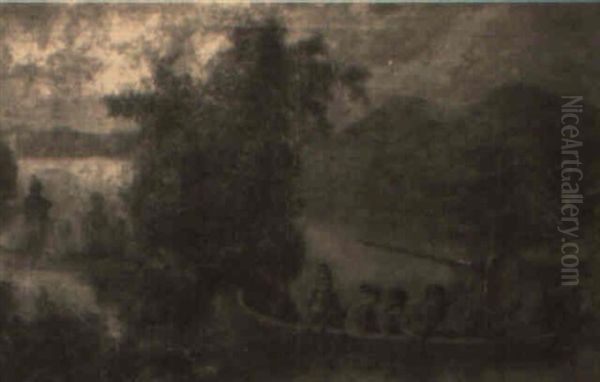 The Escape Of Leather Stockings Oil Painting by Ralph Albert Blakelock