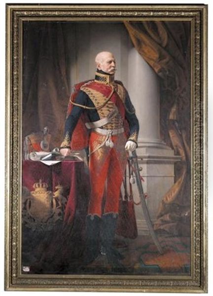 Portrait Of Ernest August I, King Of Hanover (ernst August I, Konig Von Hannover) Oil Painting by Louis Ammy Blanc