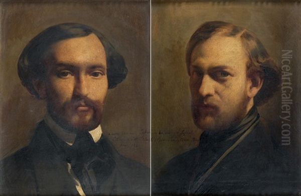 Portrait Du Compositeur Charles Gounod (+ Portrait D'homme; Pair) Oil Painting by Charles Octave Blanchard