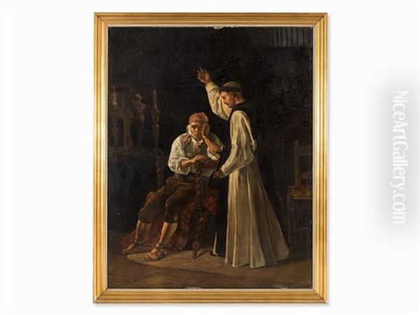 Last Blessing, Madrid Oil Painting by Henri Pierre Leon Pharamond Blanchard