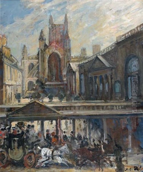 Bath Oil Painting by Jacques-Emile Blanche