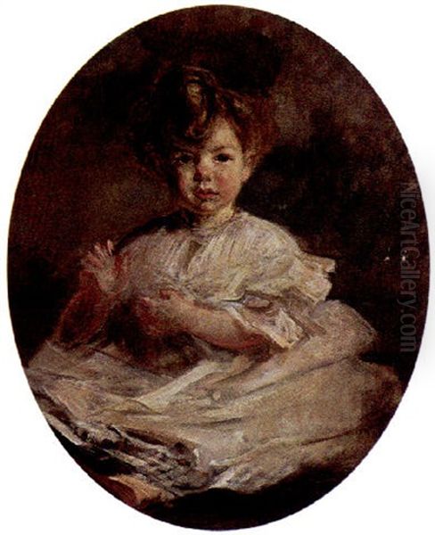 Portrait D'un Enfant Oil Painting by Jacques-Emile Blanche