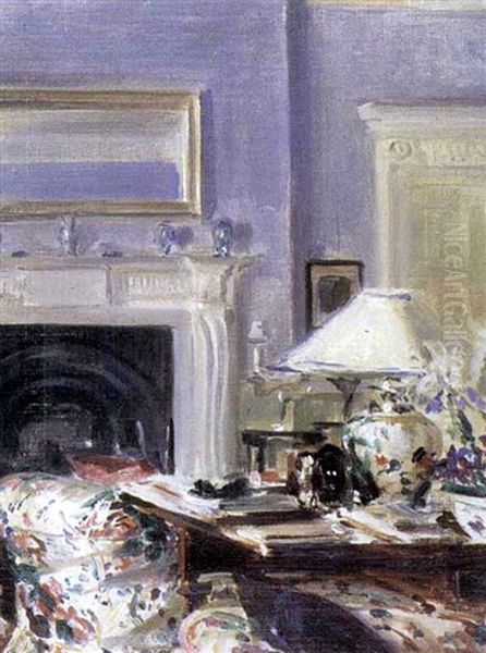 The Drawing-room, Newington House Oil Painting by Jacques-Emile Blanche