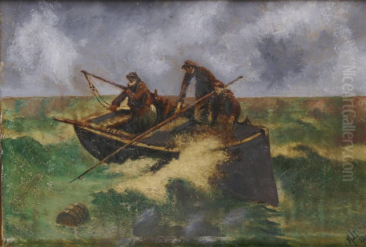 Les Pecheurs En Mer Oil Painting by Francois Alaux