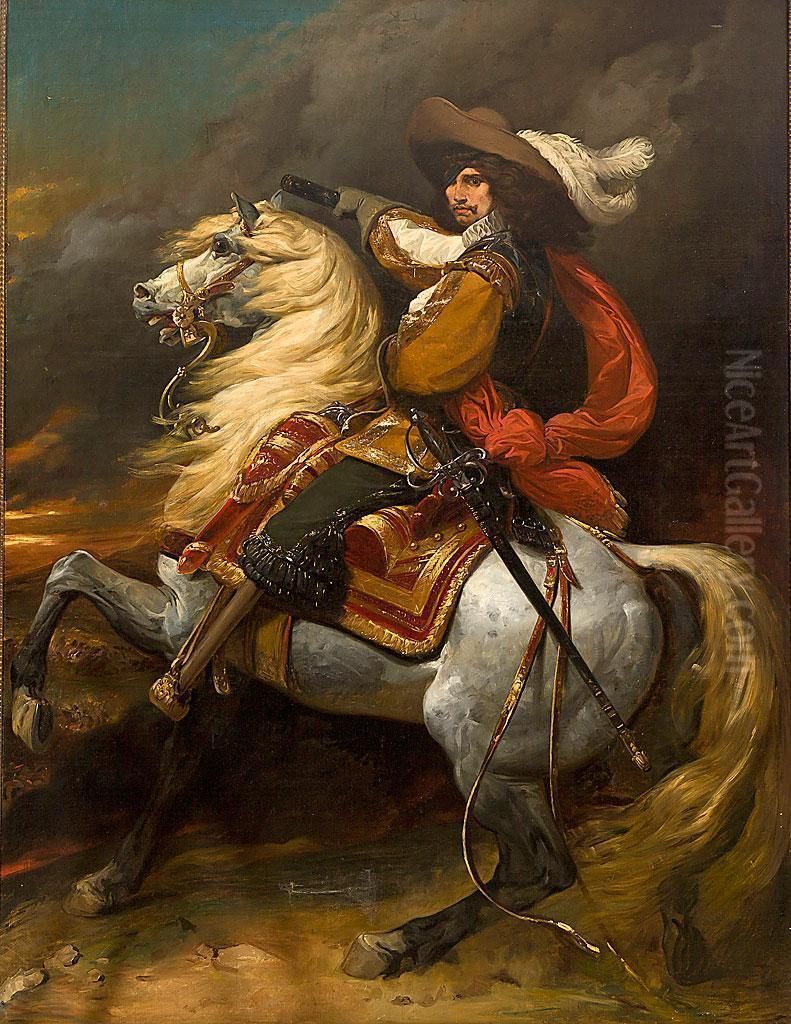 Retrato Ecuestre De Josias Rantzau, Mariscal De Francia Oil Painting by Jean Alaux