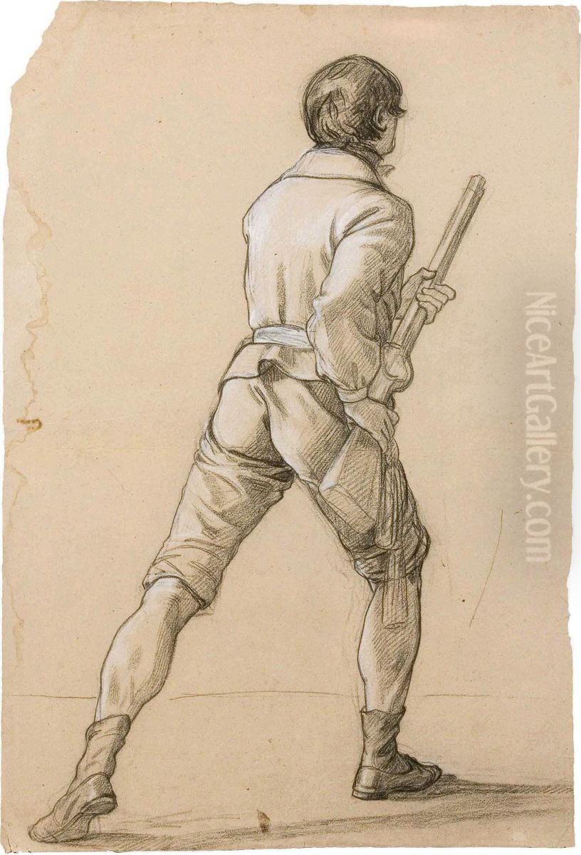 Un Homme, Vu De Dos Oil Painting by Jean Alaux