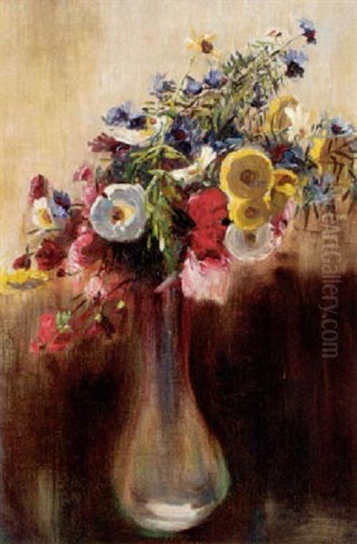 Summer Flowers In A Vase Oil Painting by Lily (Mrs. A.S.Hartrick) Blatherwick
