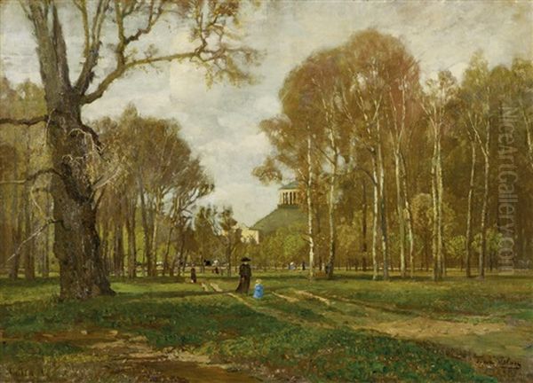 Birken Bei Der Rotunde Im Prater Oil Painting by Tina Blau