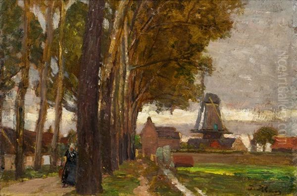 View Of Dordrecht Oil Painting by Tina Blau