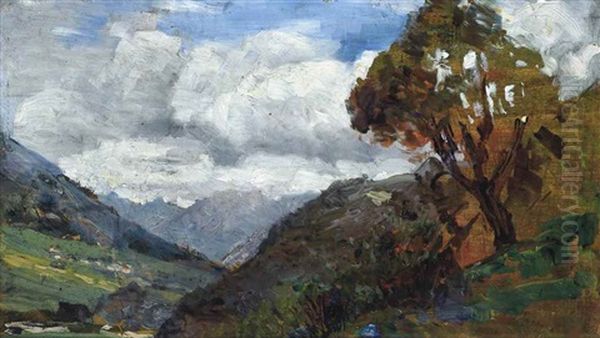 Berglandschaft Bei Oetz, Tirol Oil Painting by Tina Blau