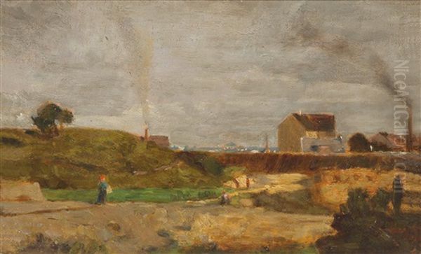 Landschaft Mit Staffage (vorstadt Von Wien) Oil Painting by Tina Blau