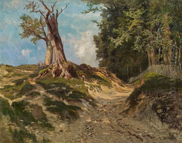 Hohlweg In Der Ramsau Oil Painting by Tina Blau