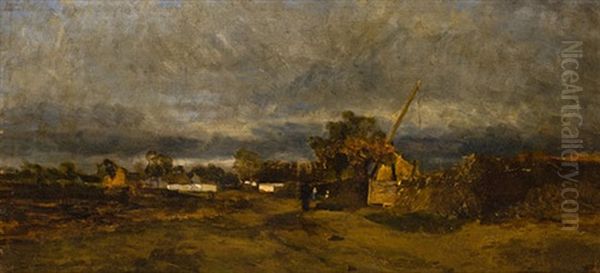 Dorf In Der Puszta Oil Painting by Tina Blau