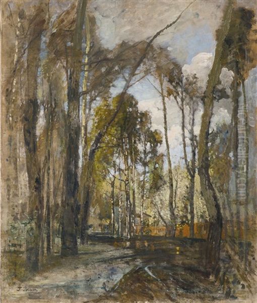 Praterlandschaft Nach Dem Regen (the Prater Gardens After The Rain) Oil Painting by Tina Blau