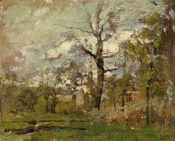 Praterlandschaft Oil Painting by Tina Blau