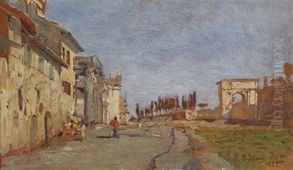 Romisches Capriccio Mit Titusbogen Oil Painting by Tina Blau