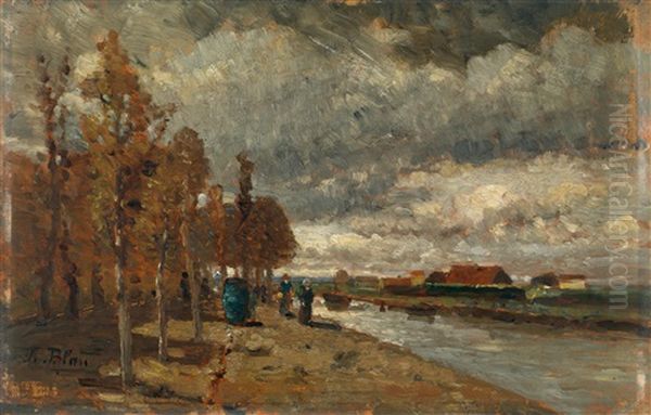 Kanal In Holland Oil Painting by Tina Blau