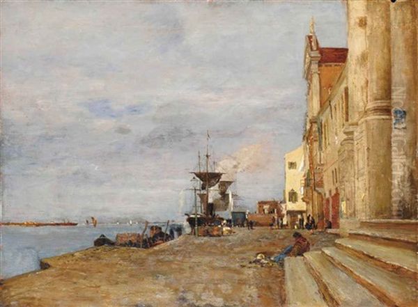 Vue D'un Petit Port En Italie Oil Painting by Tina Blau