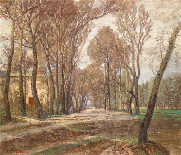 Beim Atelier Der Kunstlerin, Prater 1907 Oil Painting by Tina Blau