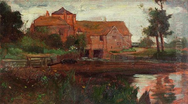 Muhle In Landau Oil Painting by Tina Blau