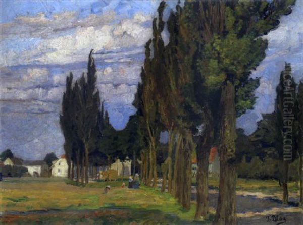 Pappelallee In Niederosterreich Oil Painting by Tina Blau