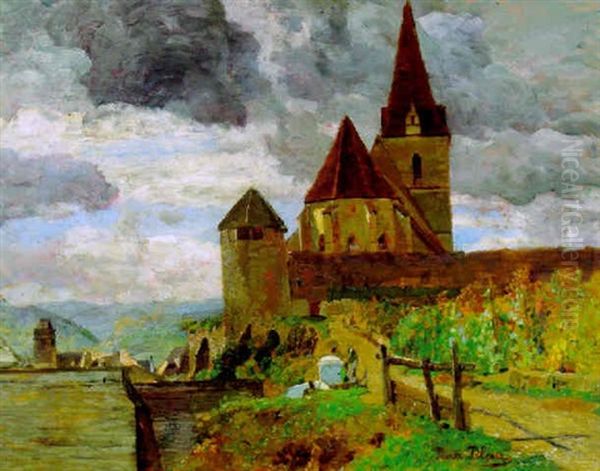 Weissenkirchen In Der Wachau Oil Painting by Tina Blau