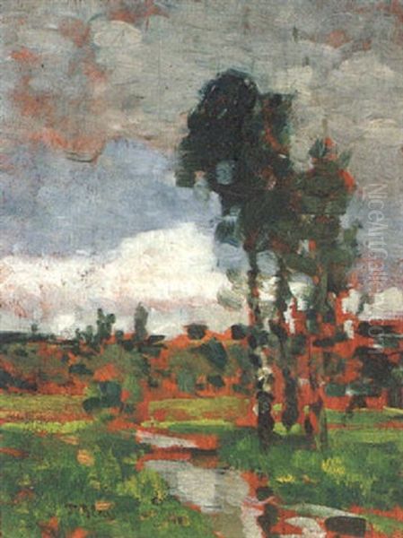 Bachlandschaft Oil Painting by Tina Blau