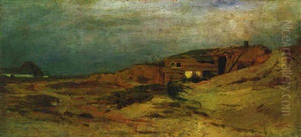 Stimmung Bei Fischamend Wahrend Der Donauregulierungsarbeiten Oil Painting by Tina Blau