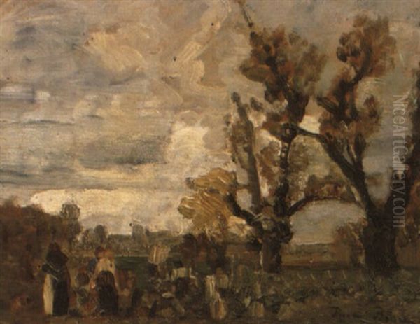 Wiener Prater Oil Painting by Tina Blau