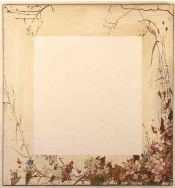 Spiegelrahmen Mit Floralem Dekor Oil Painting by Tina Blau