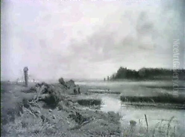 Moorlandschaft Im Voralpenland Oil Painting by Tina Blau